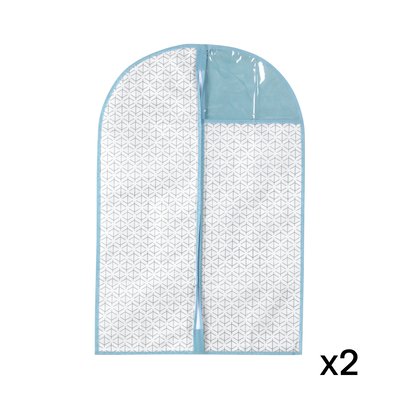 Lot de 20 housses pour vêtement blanc et bleu - H90 cm CALICOSY
