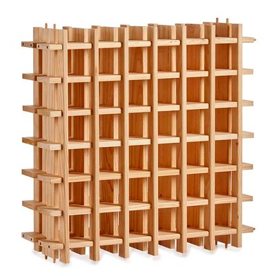 Porte bouteille empilable en bois naturel 36 bouteilles WADIGA