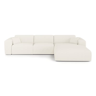 Canapé angle droit convertible 5 places en tissu bouclette MYRA SIA HOME