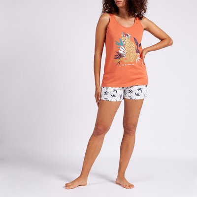 Pyjashort femme TIGER orange MELISSA BROWN