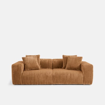 Canapé droit, 3 places, en velours côtelé XL, LIORA LA REDOUTE INTERIEURS