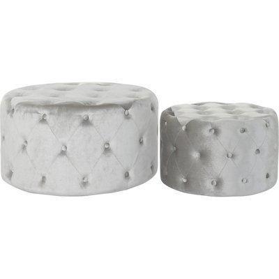 Poufs en velours capitonnés (lot de 2) Glam RECOLLECTION
