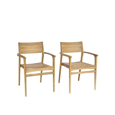 Lot de 2 fauteuils de jardin en teck massif  APRIL BERAH GETAH