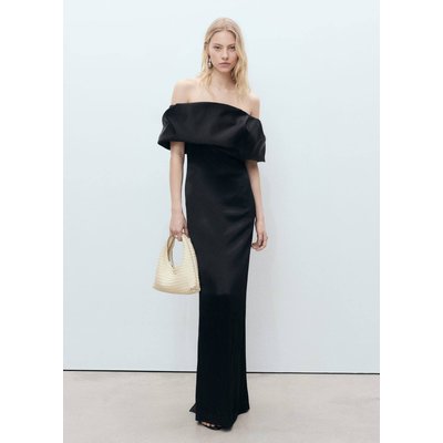 Robe satinée épaules dénudées volume MANGO