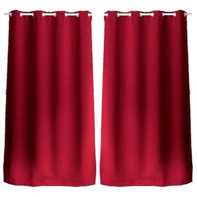 Lot de 2 Rideaux unis occultants avec œillets TOILINUX