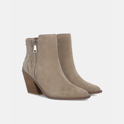 Boots en cuir à talons avec clous ALMA EN PENA