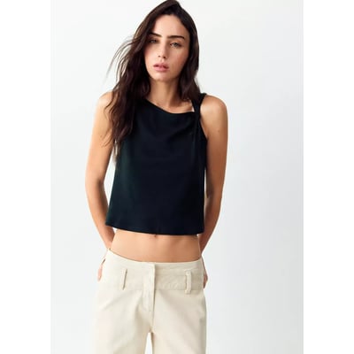 Top en maille fine détail nœud MANGO TEEN