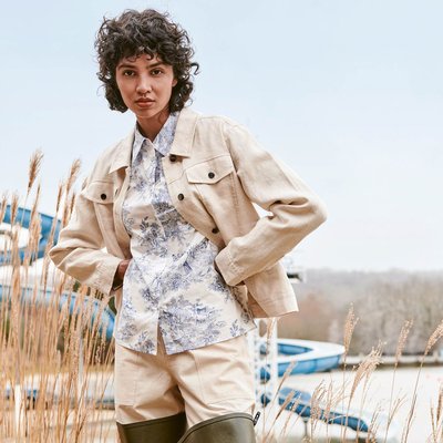 Veste courte en lin, european flax MONOPRIX