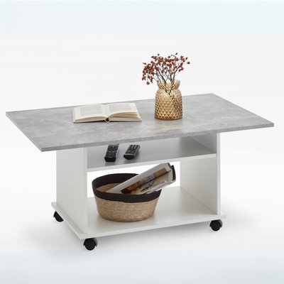 Table Basse sur Roulettes avec 2 Étagères - Azur CALICOSY