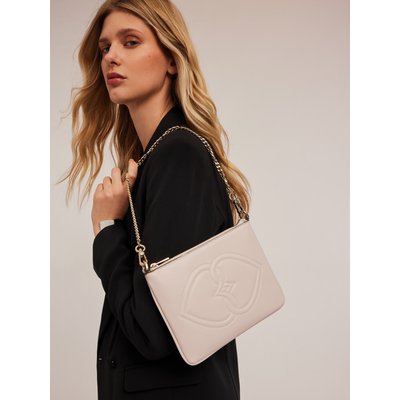 Pochette plate en tissu enduit avec maxi logo gravé MOTIVI