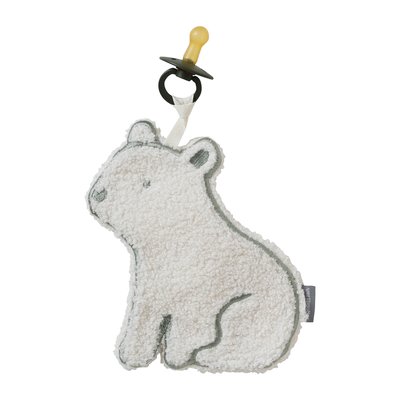 Attache-tétine doudou Ours polaire en sherpa VERTBAUDET