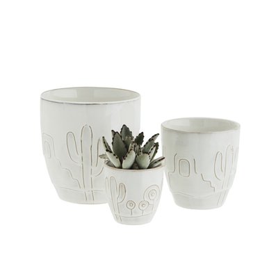 Cache-pot grès motif décoratif  set de 3 MADAM STOLTZ
