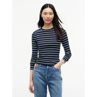 T-shirt de gola redonda às riscas, com mangas compridas TOMMY JEANS