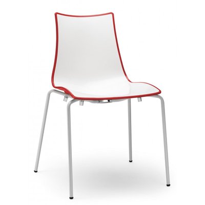 Chaise design avec pieds blanc - A l'unité - ZEBRA BICOLORE - deco SCAB DESIGN