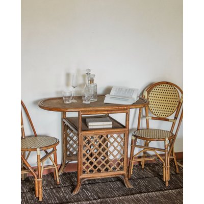 Table d'appoint en rotin Francine N°436 - Bon état DEBONGOUT