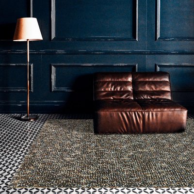 Tapis shaggy tissé en laine motif faux uni ROCKS UN AMOUR DE TAPIS