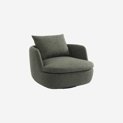 Fauteuil pivotant en tissu bouclette MONZA HABITAT