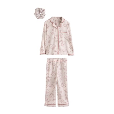 Pyjama boutonné en satin à motif capybara NEXT