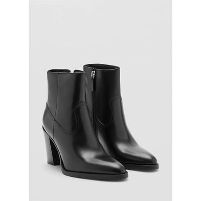 Bottines cuir talon pointu MANGO