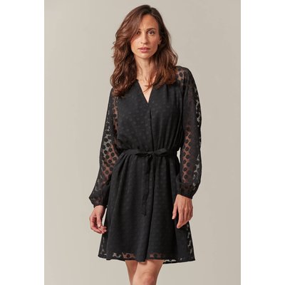 Robe noir avec manche transparente clearance