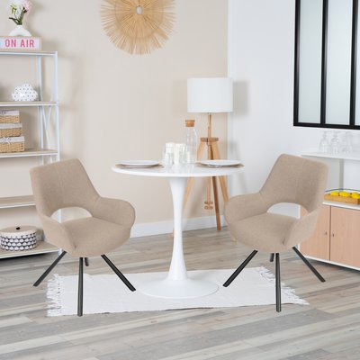 Ensemble table à manger ronde avec 2 chaises,Clift beth MEUBLES COSY