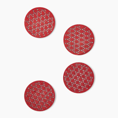 4 dessous de verre, feutrine MONOPRIX
