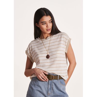 Pull rayé manches courtes col rond LA FEE MARABOUTEE