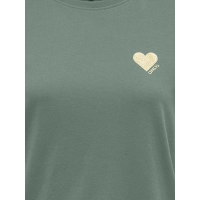 Camiseta con estampado de pequeño corazón delante ONLY