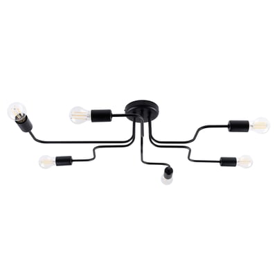 Lustre Acier Noir E27 6 Vector EDEN