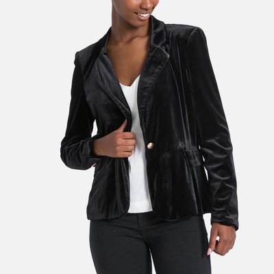 Ladies black velvet jacket uk sales