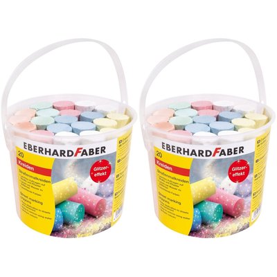 Lot de 2 articles Eberhard Faber - Craies de rue avec seaux FABER-CASTELL