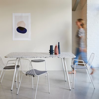 Table rectangulaire en terrazzo premium et métal green 4-6 pers. ELIO TIKAMOON