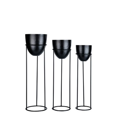 Set de 3 cache-pots décoratifs sur pieds haut en fer H71 SIA DECO