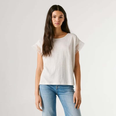 T-Shirt À Col Rond Avec Franges PEPE JEANS