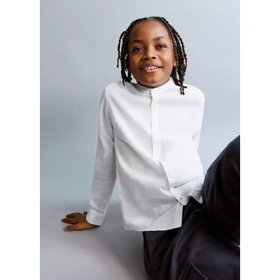 Chemise lin col officier MANGO KIDS
