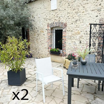Fauteuil de jardin blanc en aluminium (lot de 2) OSLO PIER IMPORT