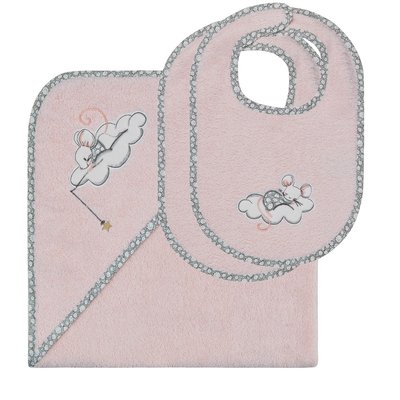 Ensemble bébé cape de bain + 2 bavoirs MOUSKETTE SENSEI MAISON