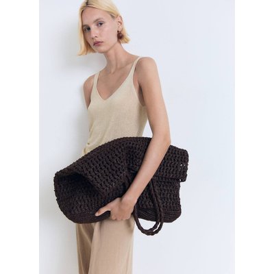 Top maille Fil textile col en V MANGO