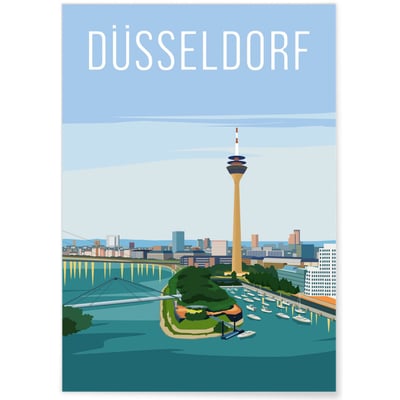 Affiche ville Düsseldorf L'AFFICHERIE