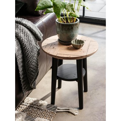 Bout de canapé en bois recyclé FSC motif chevron FAGA PIER IMPORT