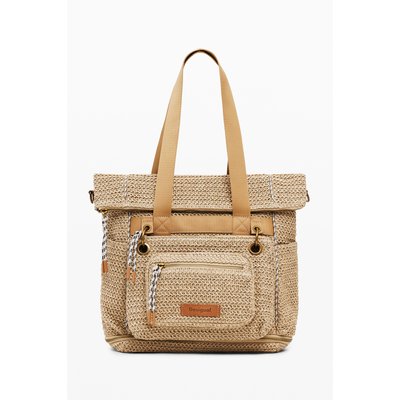 Grand sac à dos Voyager en raphia DESIGUAL