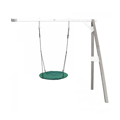 AXI Portique mural en bois Gris Blanc avec balancoire siege nid rond AXI HOUSE