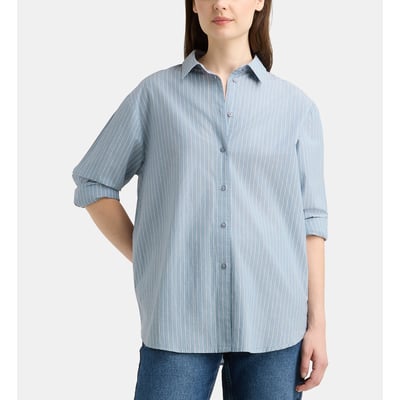 Chemise droite chelsea rayé coton GALERIES LAFAYETTE