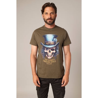 T-shirt 100% coton avec imprimé tête de mort style dandy DANDY DEELUXE