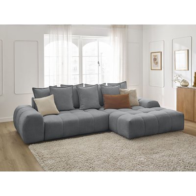 Canapé d'angle convertible 3 places en tissu chiné, EVEREST BOBOCHIC