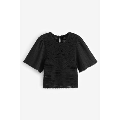 Haut tissé au crochet à manches courtes NEXT