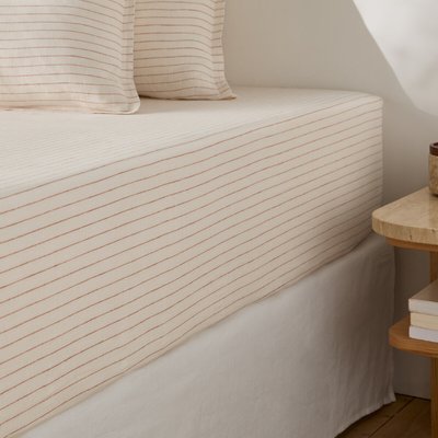 Lenzuolo con angoli lino lavato balza 35 cm, Linot Rayé LA REDOUTE INTERIEURS