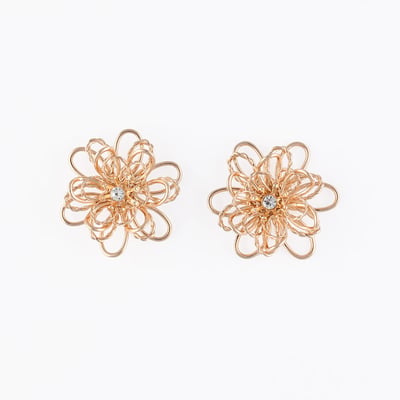 Boucles d'oreilles fleurs dorées en 3D BALABOOSTE