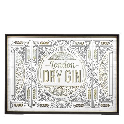 100cm London Dry Gin Mirrored Wall Art SO'HOME