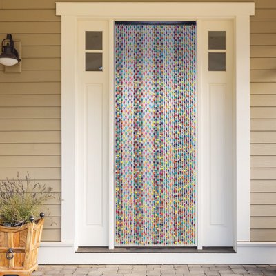 Rideau de perles en bois coloré HOME MAISON